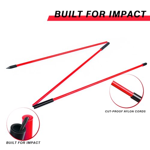 Collapsible Golf Alignment Sticks - 3 Pack, 40 Inch Training Rods