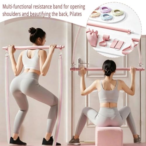 11-Piece Resistance Band Set with Pilates Bar - Home Gym Kit