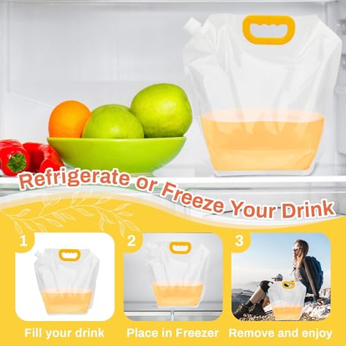 Omoojee 4-Pack Collapsible Water Containers 1.3Gallon Portable Water Bags for Camping & Emergency