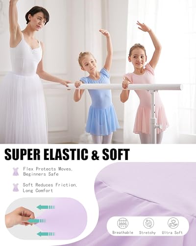 Ballet Leotard for Girls with Bow Back - Purple, 7 Years