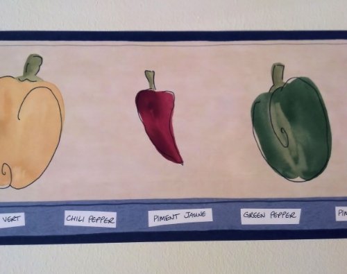Gardening Wallpaper Border - Hot Peppers Design, 15 Feet