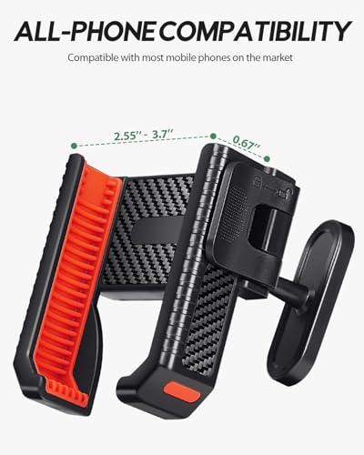 Magnetic Golf Cart Phone Holder - 360° Rotation - Red