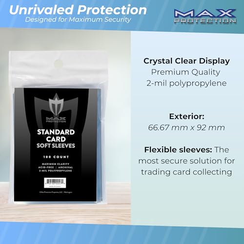 Premium Card Sleeves - Clear Soft Protection - 100 Count