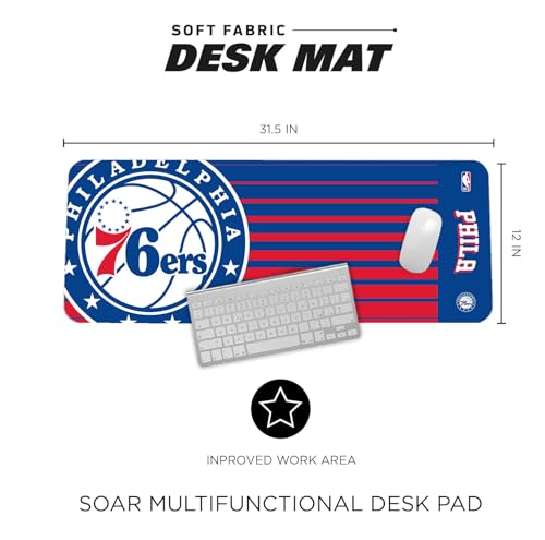 NBA Multifunctional Desk Mat - 31.5"x12" Non-Slip, Water-Resistant