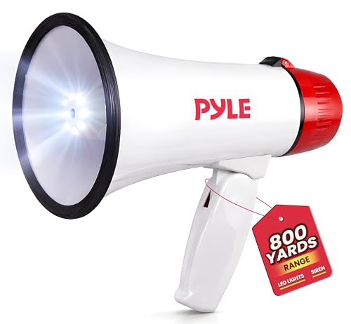 30W Megaphone Bullhorn with Siren & LED Lights - Medium