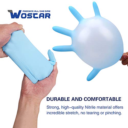 Wostar Nitrile Disposable Gloves Powder & Latex Free 4mil Touch Screen Disposable Non-Sterile Nitrile Exam Gloves