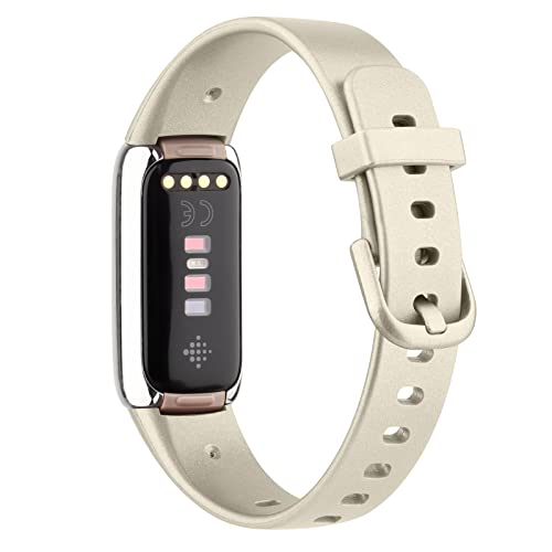 Tobfit Metallic Gold Small Replacement Band for Fitbit Luxe - Sport Silicone Strap