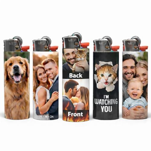 Custom Photo Lighter Stickers - Double-Sided, 25 Pack