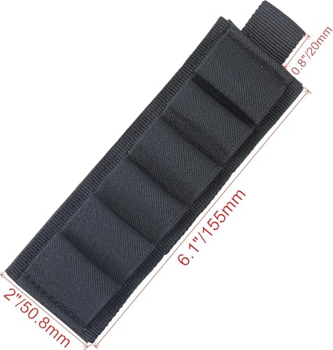 6 Round Shotgun Shell Holder Carrier - Black, Pack of 4