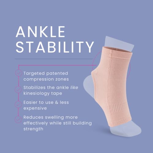Apolla The Joule Compression Barefoot Socks Medium Nude - 20-30 mmHg, Arch Support, As Seen on Shark Tank