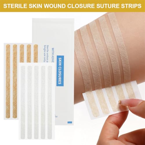 Sterile Wound Closure Strips - 40 Adhesive Skin Sutures, 1/4" x 4"