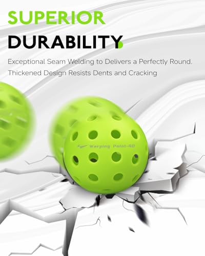 Outdoor Pickleball Balls - 4 Pack, Durable Practice Balls - Green