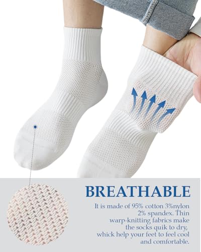Men's Spring & Summer Socks 6 Pairs - Casual, Breathable, Deodorant - Black-White-Dark Grey-Dark Blue, MapleLeafSwallow
