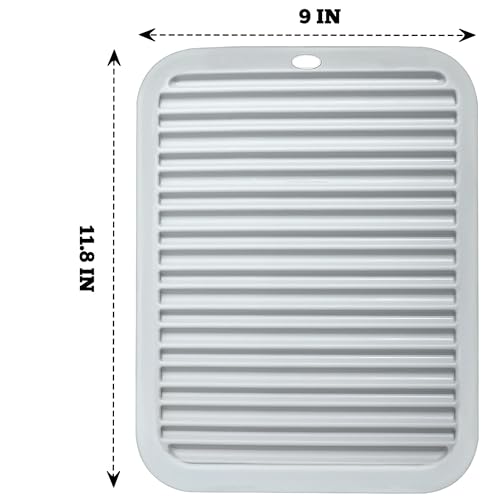 Silicone Trivets Mat - Heat Resistant Hot Pads for Kitchen - Gray, 3 Pcs