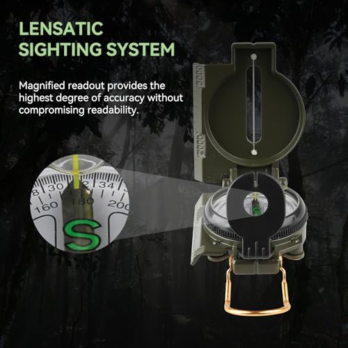 Military Grade Navigation Compass - Waterproof & Luminous Features