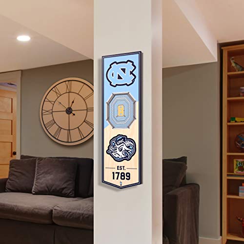 3D North Carolina Tar Heels Fan Banner - 6 x 19