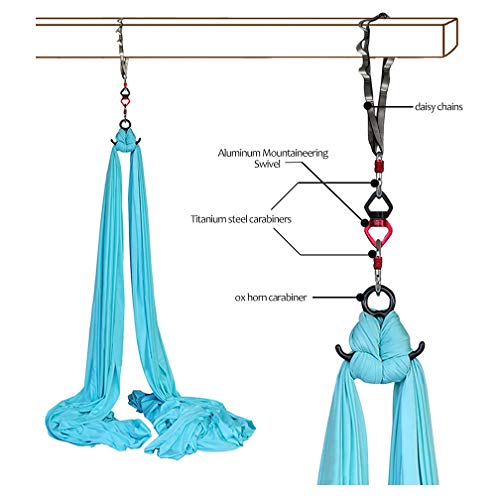 Aerial Silks Equipment Set - 11 Yards Yoga Hammock Swing - Black