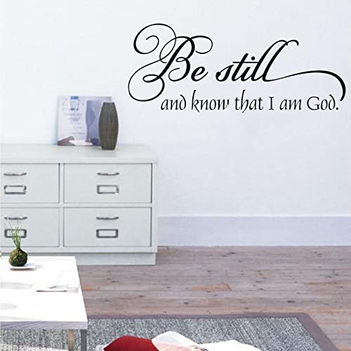 Inspirational Quotes Wall Stickers Decoration,Bible Verse Christian Jesus Prayer Religious Family Decor Sayings Sign, Be Still and Know That I am God
