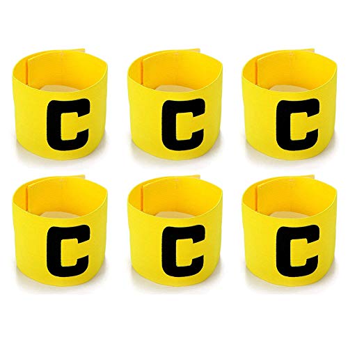 6 Pieces Elastic Soccer Captain Armband Adjustable Football