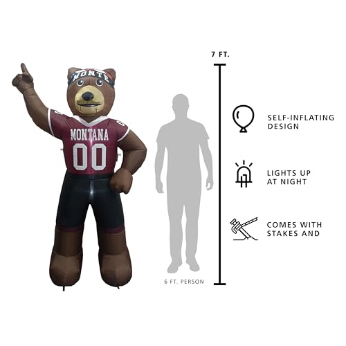 7FT Inflatable Montana Grizzlies Mascot - LED Yard Decoration