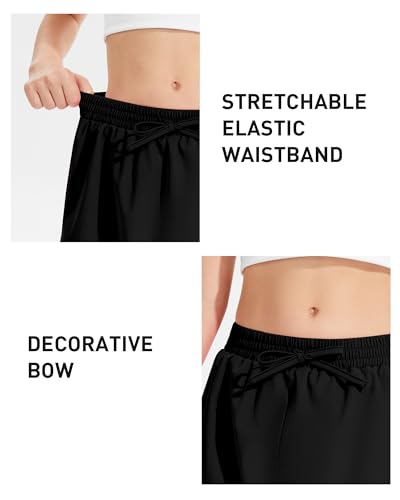 Girls Athletic Skorts - Quick Dry Tennis Skirt, Size 9-10 Years - Black