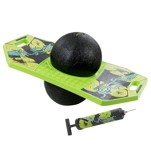 Pogo Ball for Kids - Balance Trick Board with Anti-Slip Deck - Green Mean