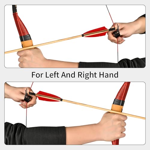 Leather Archery Thumb Ring - Double Layer Protector for Bow - Black