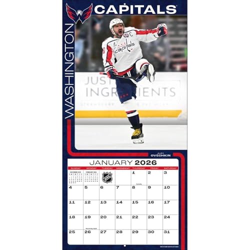 Washington Capitals 2026 Wall Calendar - 12x12 Action Photos