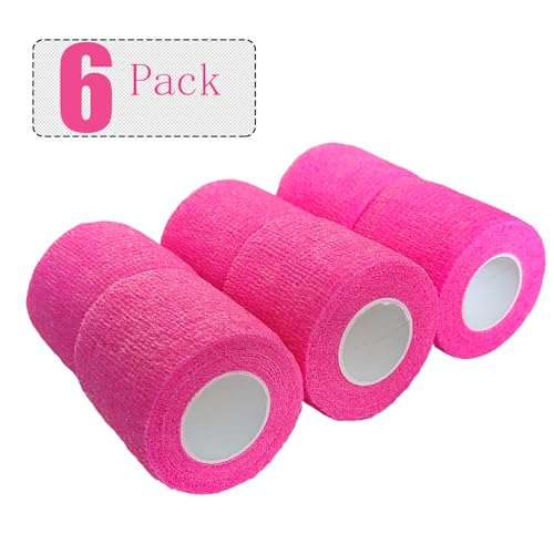2 Inch Self Adhesive Bandage Tape - 6 Pack, Pink