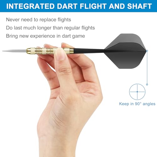 Integrated Dart Shafts and Flights - 6pcs Transparent Black