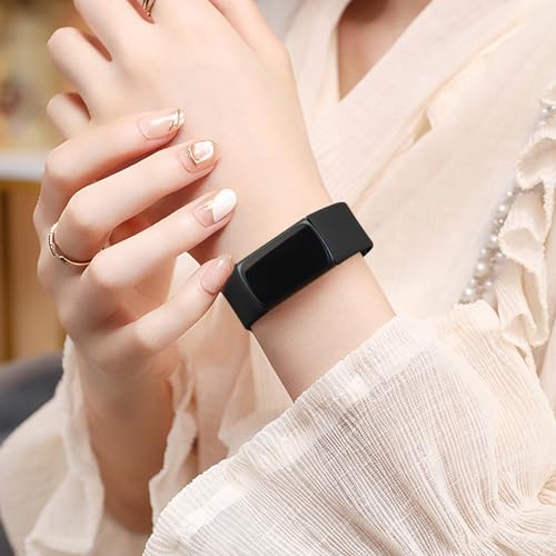 Soft Replacement Bands for Fitbit Charge 6 & 5 - Black/Black, Large