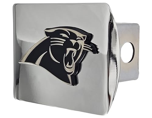 3D Carolina Panthers Chrome Hitch Cover - Heavy-Duty Metal Design