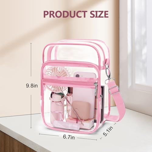 Clear Crossbody Bag with Adjustable Shoulder Strap, Stadium Approved