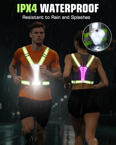 LED Reflective Vest with Chest Light - Rechargeable Safety Gear