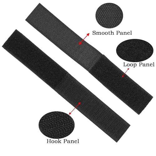 Molle Hook and Loop Panel Straps - 3" x 1" - Black (4 Pack)