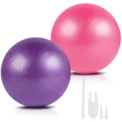 9-Inch Pilates Ball Set - 2 Colors with Pumps for Yoga & Therapy