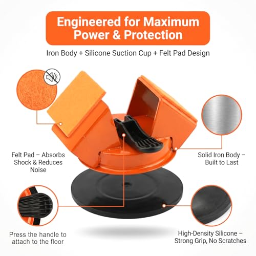 Floor Gap Repair Tool with Suction Cup & Sticky Pads - 45° Angle