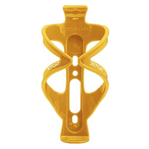 Bike Water Bottle Holder - Carbon Fiber Drink Cage for Bicycles, Yellow
