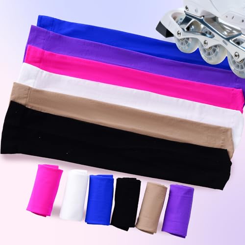 Ice Skating Socks - 6 Pairs High Knee Nylon for Women & Girls - Multi