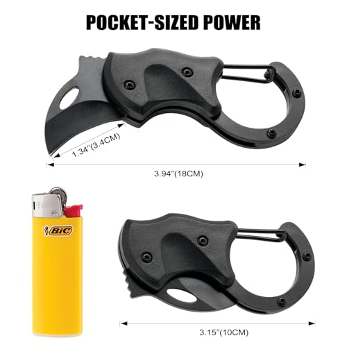 Mini Box Cutter Keychain Tool - Compact EDC Gadget for Men - Black