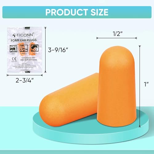 200 Pairs Foam Ear Plugs - 32dB Noise Reduction for Sleeping, Travel & Study