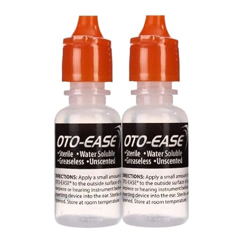 Patin OTO-Ease Custom Earmold Lubricant (2 Pack / 0.5oz Bottle) - Lubricate Ear Plugs, Hearing Aids, Includes AudioWipes Cleaning Towelettes and Liberty Micorfiber Cloth, Purple, 5 Piece Set