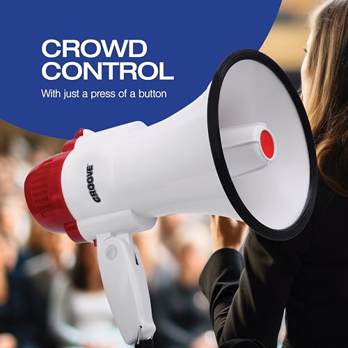 Portable Megaphone Bullhorn with Siren - Battery Operated