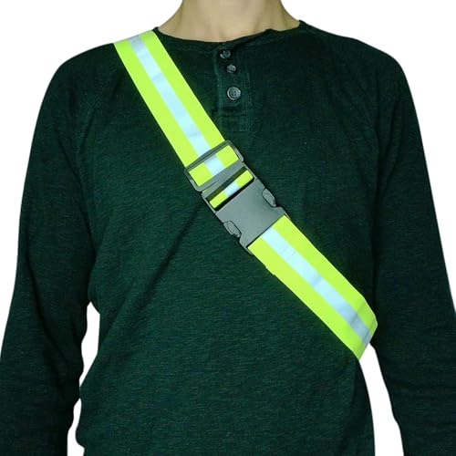 Reflective Elastic Belt for Running, Cycling & Walking - Lime Green