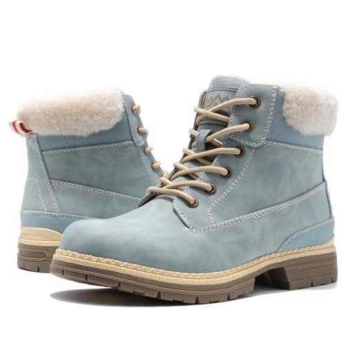 COTTIMO Women's Snow Hiking Winter Boots Blue 8.5 / 19 Winter Fur Lined