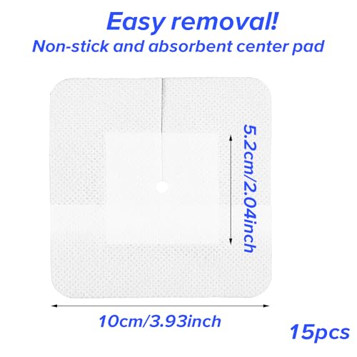 15 Pcs Split Adhesive Feeding Tube Bandages - Sterile Catheter Covers