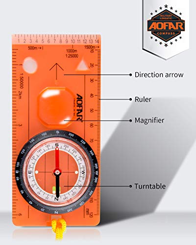 Lightweight Orienteering Compass for Kids - Easy Map Reading