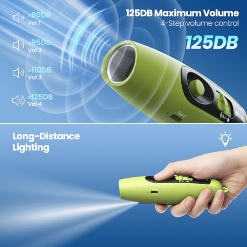UNIWA Green Electronic Whistle with USB Charging, 3 Tone & High Volume for Referees & Outdoor Safety