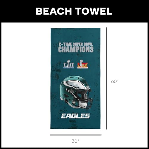 Philadelphia Eagles Super Bowl LIX Beach Towel - 30x60 Inches