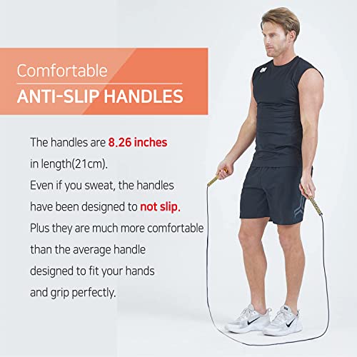 Adjustable Skipping Jump Rope for Fitness - Navy-Yellow
